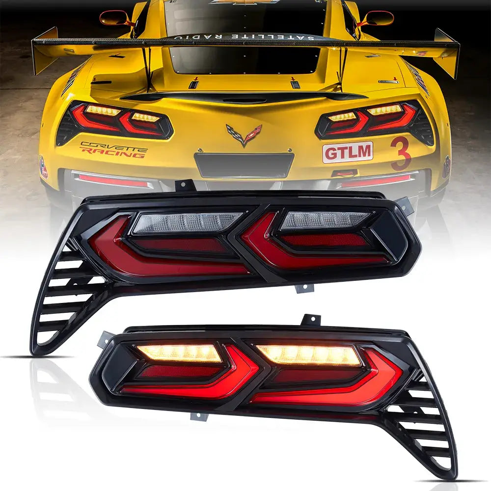 LED Tail Light Assembly With Sequential Turn Signal For 2014-2019 Chevorlet Corvette C7