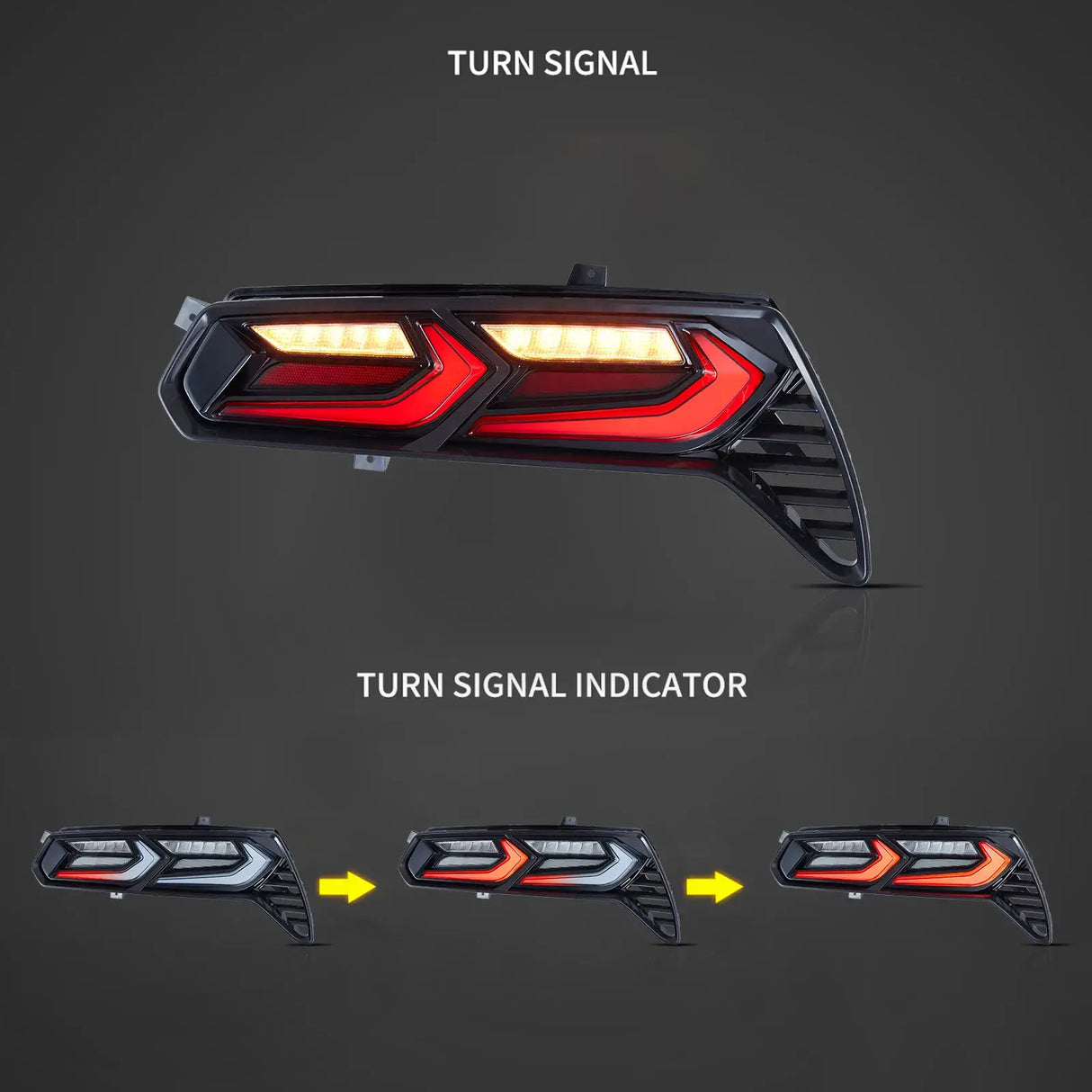 LED Tail Light Assembly With Sequential Turn Signal For 2014-2019 Chevorlet Corvette C7