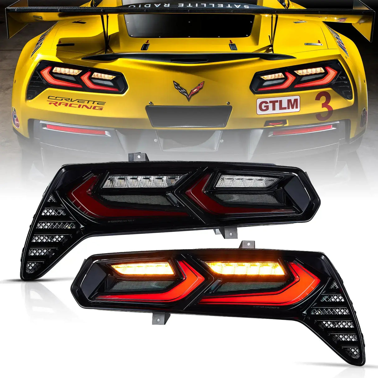 LED Tail Light Assembly With Sequential Turn Signal For 2014-2019 Chevorlet Corvette C7