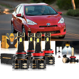 For 2012-2014 Toyota Prius C 9005 H11 LED Headlight Bulbs Bundle
