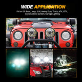 (2pcs/set) 7 Inch 230W 33332LM 360-PRO Series Custom Lens Offroad LED Driving Lights+Amber/Black Covers(Optional) for JEEP WRANGLER JL JK TJ