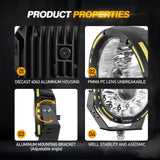 (2pcs/set) 7 Inch 230W 33332LM 360-PRO Series Custom Lens Offroad LED Driving Lights+Amber/Black Covers(Optional) for FORD F150 F250