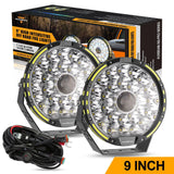 (2pcs/set) 9 INCH 270W 37776LM 360-PRO Series Custom Lens LED Driving Lights+Amber/Black Covers(Optional) for for Ford F150 F250 F350 F450