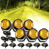 V-ULTRA Series | 5 Inch 172W LED Side Shooter Amber Pod Lights with Amber DRL