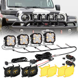 XP-ULTRA Series 4.5 Inch Flood Beam LED Pod Lights Off Road Lights with Amber DRL