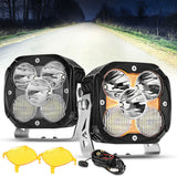 XP-ULTRA Series 4.5 Inch LED Pod Lights Off Road Lights with Amber DRL