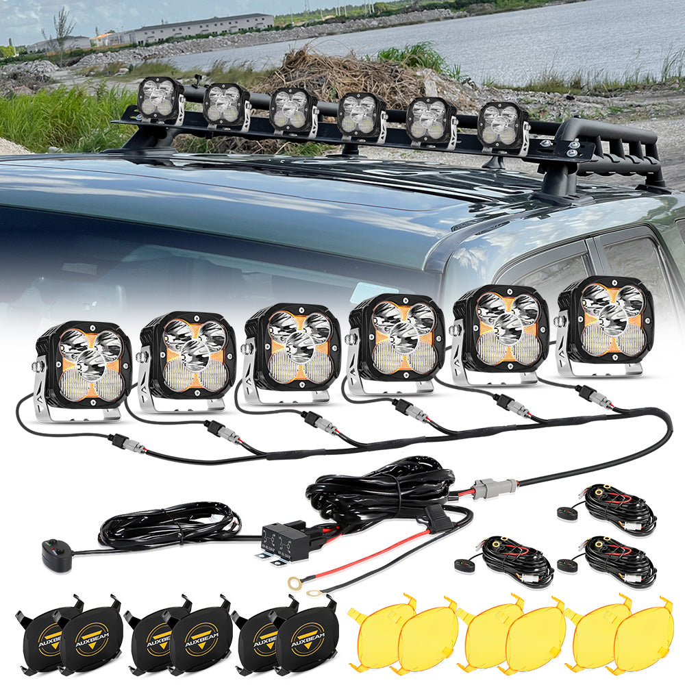 XP-ULTRA Series 4.5 Inch Combo Beam LED Pod Lights Off Road Lights with Amber DRL