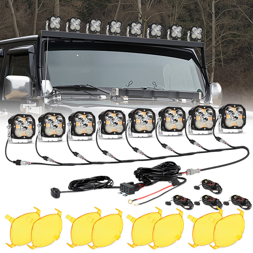 XP-ULTRA Series 4.5 Inch Combo Beam LED Pod Lights Off Road Lights with Amber DRL
