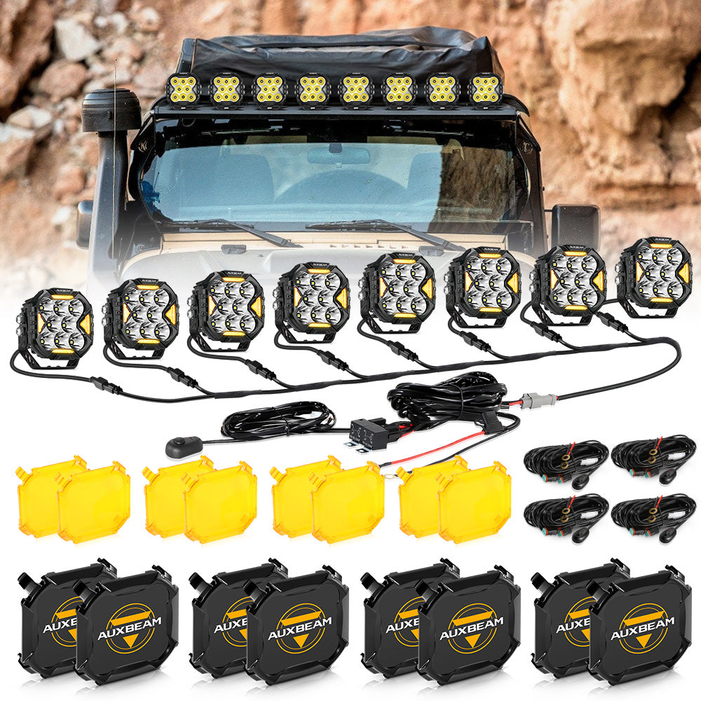 Led Pod Lights AUXBEAM 4" LED Work Light Bar Pods - Spot/Flood Combo, 120W, 9600LM, For Truck, SUV, Offroad Lights For Trucks Led Pod Lights AUXBEAM 4" LED Work Light Bar Pods - Spot/Flood Combo, 120W, 9600LM, For Truck, SUV, Offroad Lights For Trucks
