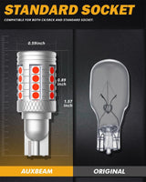 921 912 LED Bulbs Cargo Light High Mount Stop 3rd Brake Light Combo, White & Strobe Red Kit | 4 Bulbs