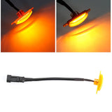 (4pcs/set) LED Front Hood Grille Lights Raptor Style Amber Light Fit for Pickup Truck Off-Road SUV (Amber Shell/ Smoked Shell)