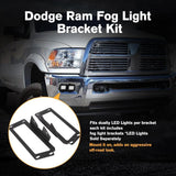 3 Inch LED Pods Lights with Additional Amber Covers & Dual Fog lights Hidden Bumper Mount Bracket for Dodge Ram 2500 3500 2010-2017