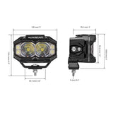 Auxbeam MASTER-T Series 5" Spot Beam Off-Road Lights Amber Backlight