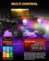 Upgraded RGB 7 Inch Headlights + 4 Inch Fog Lights Combo for Jeep Wrangler JK with APP Control