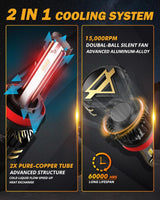 For 2014-2020 Toyota Highlander 9005 H11 LED Headlight Bulbs Bundle