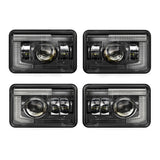 4x6 Inch DOT Sealed Beam LED Headlights with DRL For Peterbilt Kenworth Freightinger Ford Chevrolet