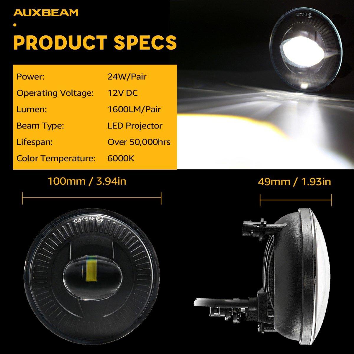 (2pcs/set) 24W Round Black LED Fog Lights 5202 for GMC Canyon 2015 2016 2017 2018