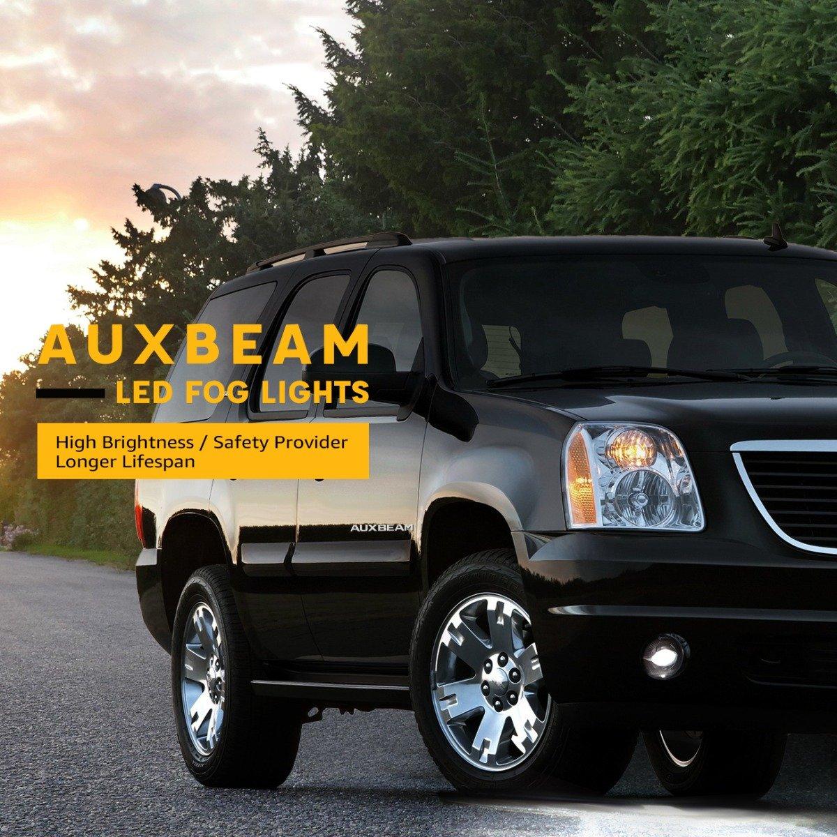 (2pcs/set) 24W Round Black LED Fog Lights 5202 for 2007-2014 GMC Yukon, 2007-2014 GMC Yukon XL 1500, 2007-2013 GMC Yukon XL 2500