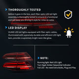 LED Tail Light Assembly With Sequential Turn Signal For 2013-2021 Volkswagen Golf MK7 MK7.5 Hatchback