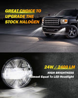(2pcs/set) 48W LED Fog Lights DOT Approved For 2007-2013 GMC Sierra 1500 / 2007-2014 Sierra 2500HD 3500HD (Chrome)