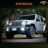 (2pcs/set) 30W 4 Inch LED Fog Lights with Adapter Ring & 2 Brackets for Jeep Wrangler JL JLU 2018 2019 2020 2021, Jeep Gladiator JT 2019 2020 2021