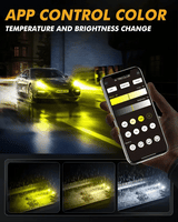 GX Bi-Color Smart Series 25000LM 110W LED Headlight Bulbs, with App Control Via Bluetooth & Dual Color Switchback