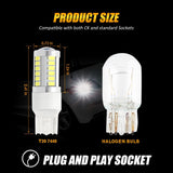7440 7440A LED Backup Reverse/Turn Signal/Brake Tail Light Bulbs 20W 4000LM 6500K White 33LED Series | 2 Bulbs