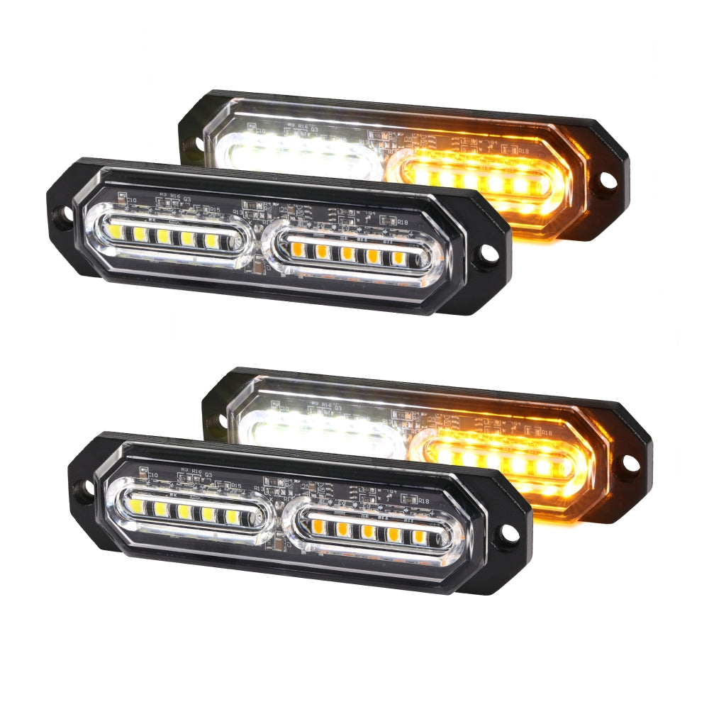 (4PSC/SET) 12LED/24LED Emergency Surface Mount Grill Strobe Light for Trucks Vehicles ATV RV Cars Van