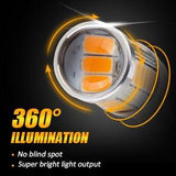 T25 3157 3156 LED Turn Signal Light Rear/Front, Side Maker Light Bulbs 20W 4000LM 3500K Amber 33LED Series | 2 Bulbs