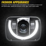 7x6 Inch Sealed Beam LED Headlights with Hi-Lo Beam & Amber Turn Signal White DRL for Jeep Cherokee XJ/Wrangler YJ/Comanche MJ