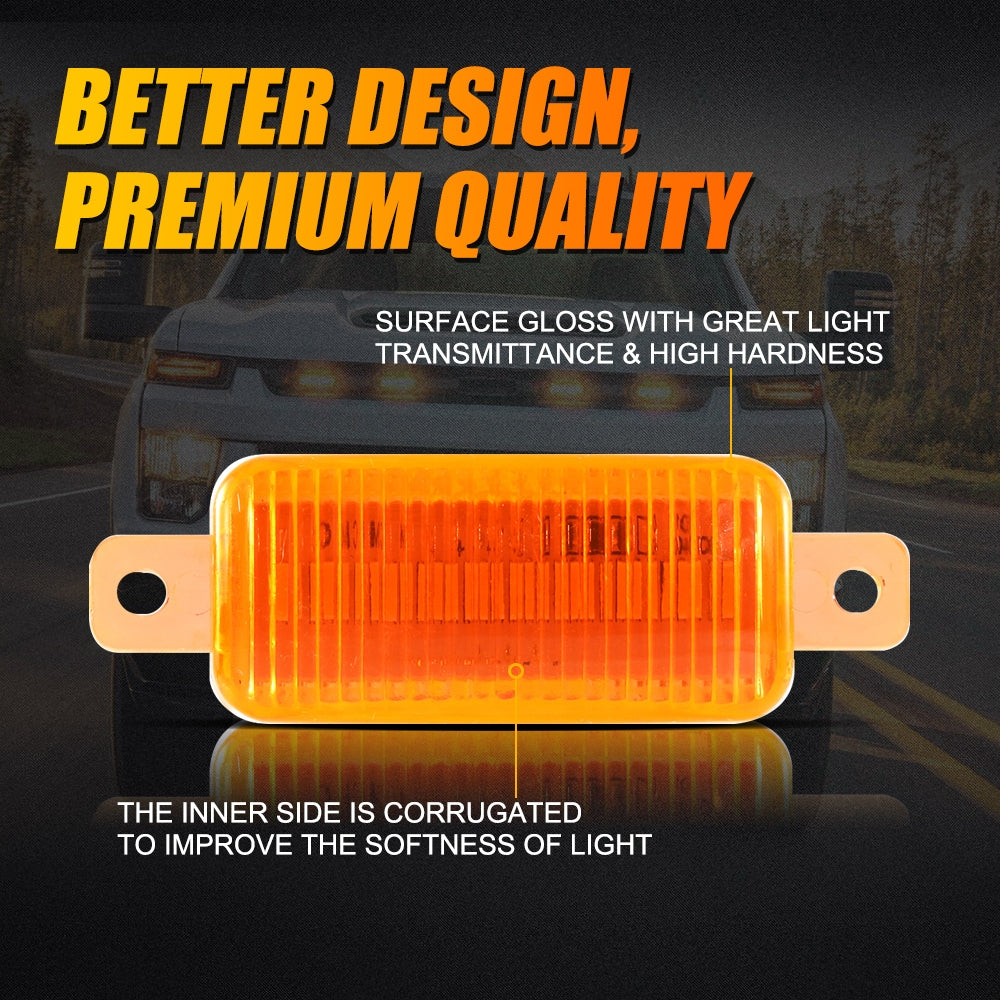 (5pcs/set)  LED Front Grille Lights Raptor Style Amber Light Universal Car Modification