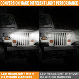2 Leads H4 LED Headlight Brightness Intensifier Wiring Harness, 9003 Headlight Relay Harness Kit with Fuse for 5x7 7x6 H6054 6054 Headlight