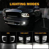 (2pcs/set) DOT Approved LED Fog Lights with DRL for 2013-2018 Dodge Ram 1500