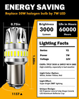 1157 BAY15D LED Backup Reverse/Turn Signal/Brake Tail Light Bulbs 14W 6000LM CAN-Bus Error Free 6500K White Y2 Series | 2 Bulbs