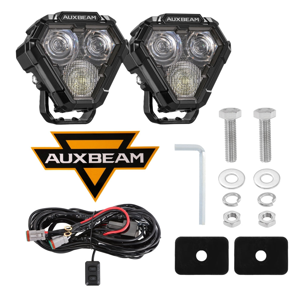 Auxbeam MASTER-T Series 5" Combo Beam Off-Road Lights Amber Backlight