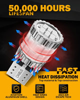 168 2825 W5W T10 LED License Plate/Side Marker/Interior Light Bulbs 3W 400% Brighter Canbus Error Free Red B1 Series | 2 Bulbs