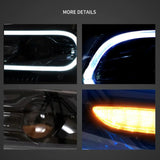 LED Headlight Assembly RGB Dual Beam Projector Black For 2011-2014 Dodge Charger(LD)