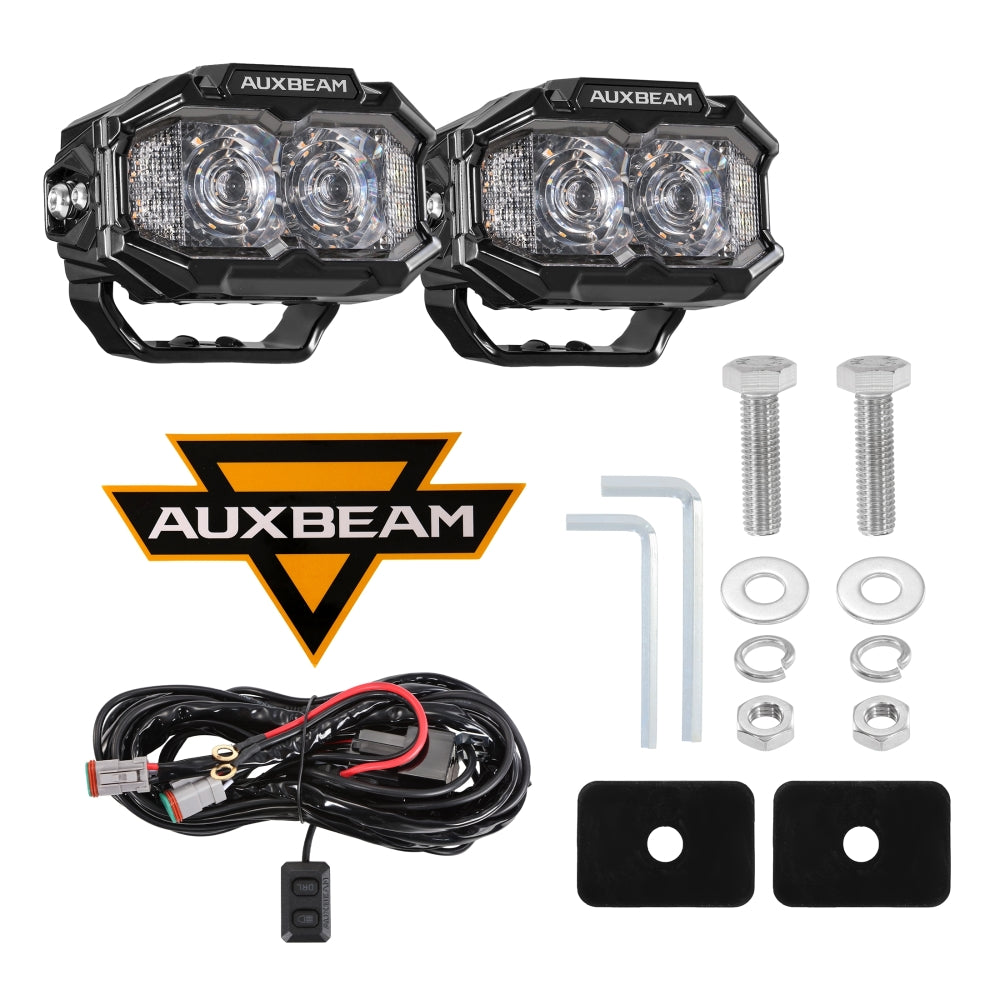 Auxbeam MASTER-T Series 5" Spot Beam Off-Road Lights Amber Backlight