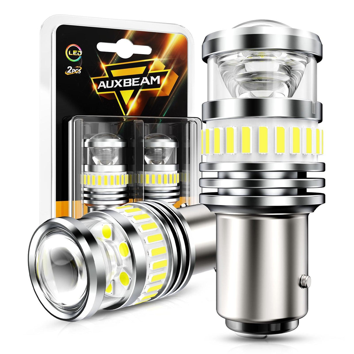 1157 BAY15D LED Backup Reverse/Turn Signal/Brake Tail Light Bulbs 11W 4000LM 6500K White B1 Series | 2 Bulbs