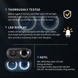 LED Headlight Assembly Dual Beam Projector Black For 2008-2014 Dodge Challenger 3th Gen Pre-Facelift