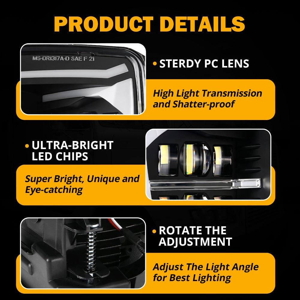 (2pcs/set) DOT Approved LED Fog Lights with DRL for 2013-2018 Dodge Ram 1500