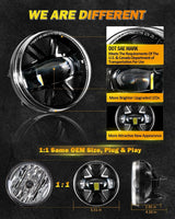 (2pcs/set) 48W LED Fog Lights DOT Approved For 2007-2013 GMC Sierra 1500 / 2007-2014 Sierra 2500HD 3500HD (Black)