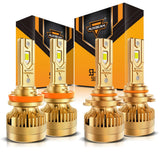 🆕9005+H11 LED Headlight Bulbs S3 Pro Series Dual Decoder CAN-BUS Error Free 12V 120W 24000LM 6500K Cool White |4 Bulbs
