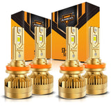 🆕H11+H11 LED Headlight Bulbs S3 Pro Series Dual Decoder CAN-BUS Error Free 12V 120W 24000LM 6500K Cool White |4 Bulbs