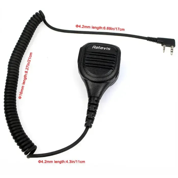 Retevis Medium Duty Speaker Microphone - "K" Plug - C9050A