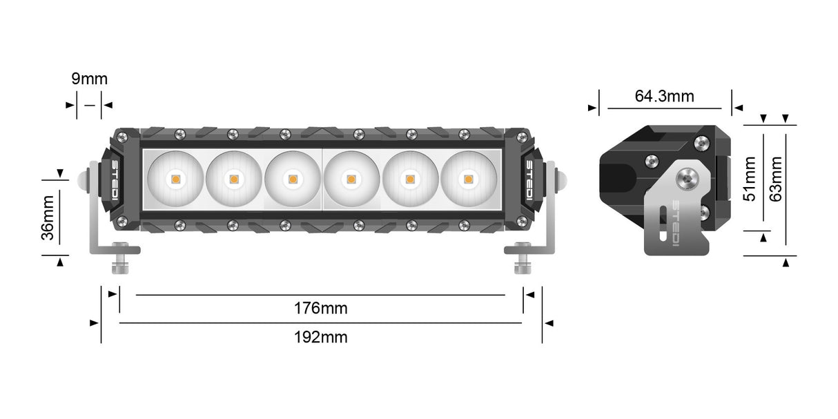 ST3K - 7.5" | LIGHT BAR - SLIM (6 LED)