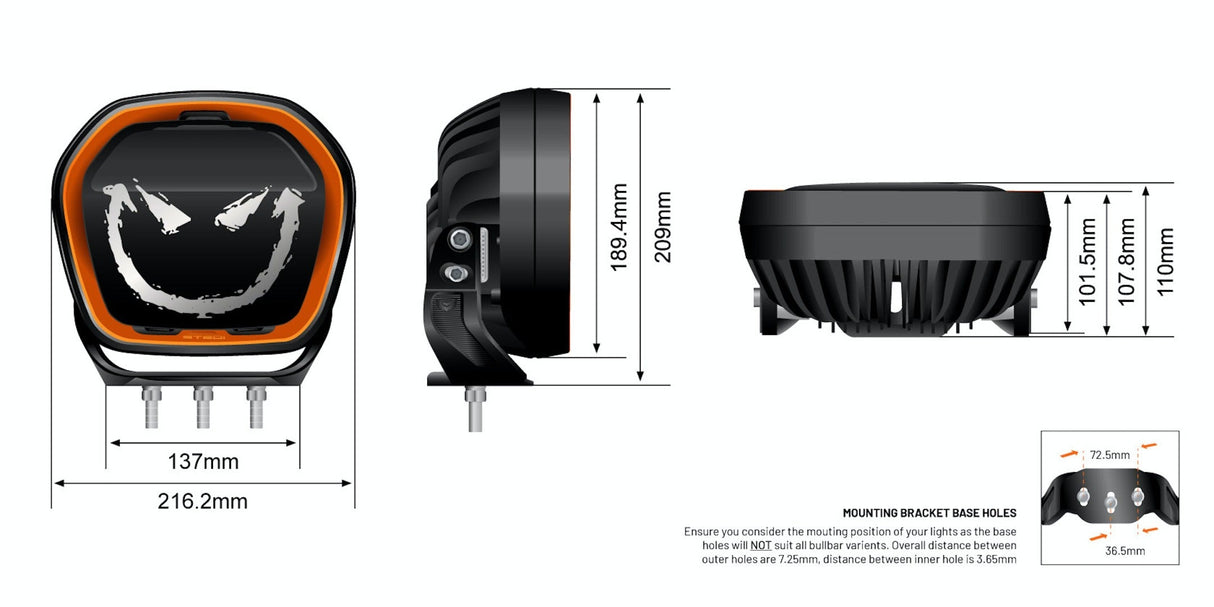STEDI Type-X EVO 8.5" LED Driving Lights (Single Light) Rove Overland