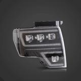 LED Headlight Assembly Matrix Projector Black For 2009-2014 Ford F150 12th Gen